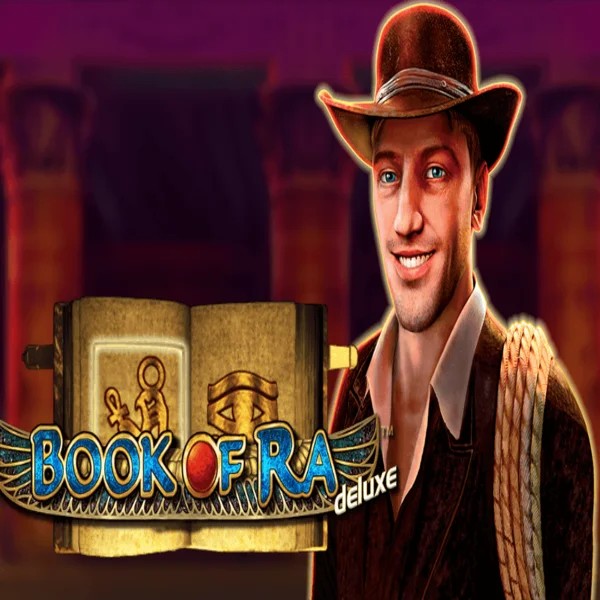 Book of Ra Deluxe casino game by Novomatic – featured logo at Big Lucky Casino