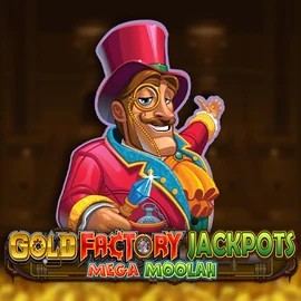 Gold Factory Jackpots Mega Moolah online game logo by Aurum Signature Studios on bigluckycasino.eu.com